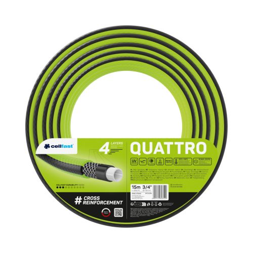 CELLFAST Locsolótömlő 4 rétegű QUATTRO 3/4" 15 m