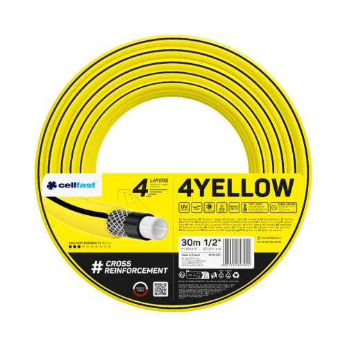 CELLFAST Locsolótömlő 4 rétegű YELLOW 1/2" 30 m
