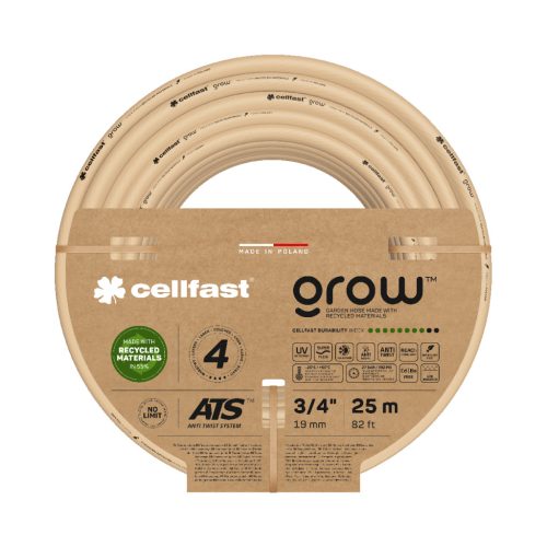 CELLFAST Locsolótömlő 4 rétegű GROW 3/4" 25 m  - Újrahasznosított
