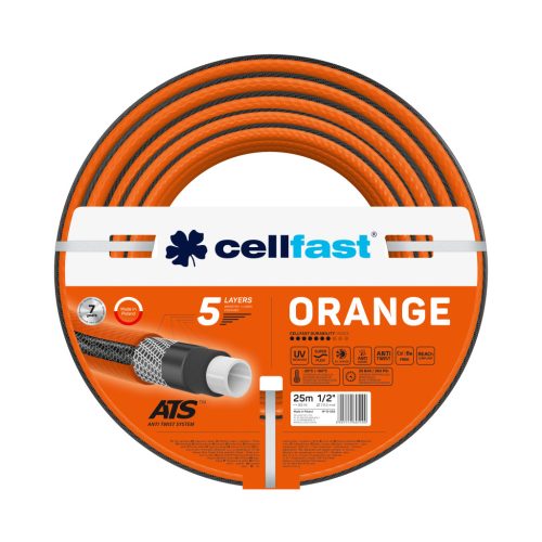 CELLFAST Locsolótömlő 5 rétegű ORANGE 1/2" 25 m