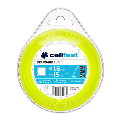 CELLFAST Damil szögletes STANDARD 1,6 mm x 15 m